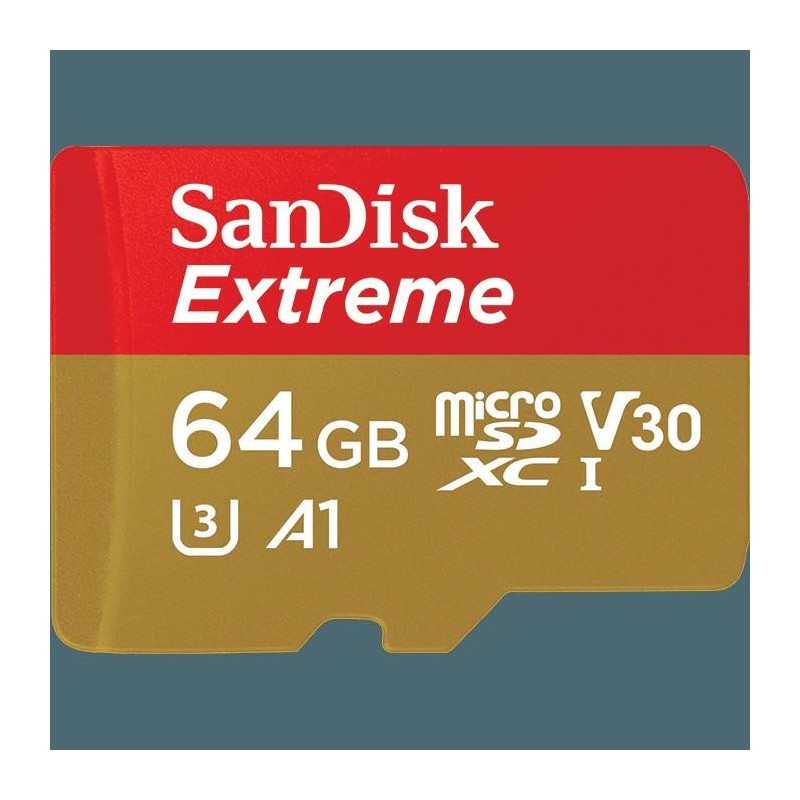 Micro secure digital card sandisk extreme 64gb clasa 10 r/w speed: 100mb/s/60mb/s include adaptor sd