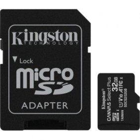 Microsd kingston 32gb select plus clasa 10 uhs-i performance r: 100 mb/s include adaptor sd