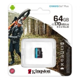 Sd card kingston 64gb canvas go plus clasa 10 uhs-i speed up to 170 mb/s