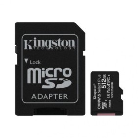 Microsd kingston 512gb canvas select plus clasa 10 uhs-i performance u1 v10 read upt to