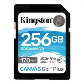 Sd card kingston 256gb canvas go plus clasa 10 uhs-i speed up to 170 mb/s