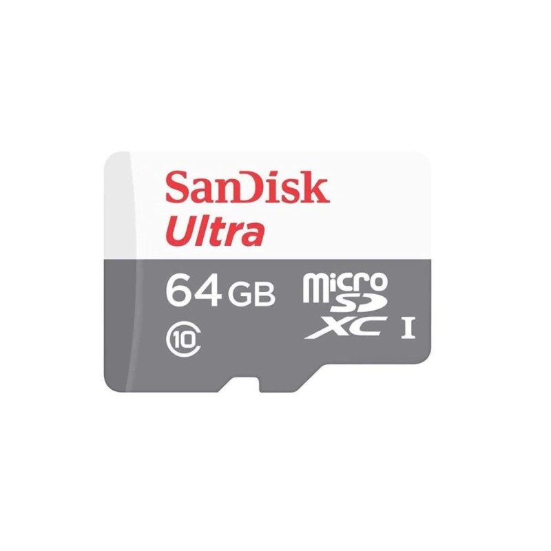 Micro secure digital card sandisk 64gb clasa 10 reading speed: 100mb/s + sd adapter