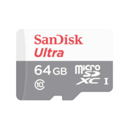 Card de memorie sandisk ultra microsdxc 64gb uhs-i class 10 80mb/s + adaptor