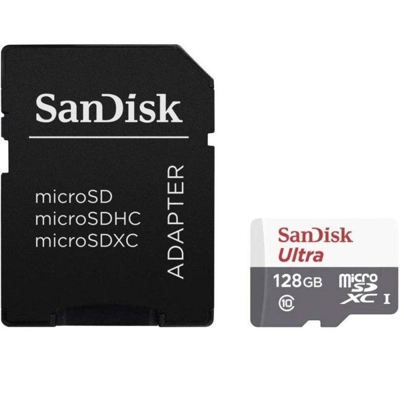 Micro secure digital card sandisk ultra 128gb clasa 10 r/w speed: up to 100mb/s/ 90mb/s