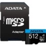 Microsd adata 512gb citire 100 mb/s scriere 25 mb/s clasa de viteza 10