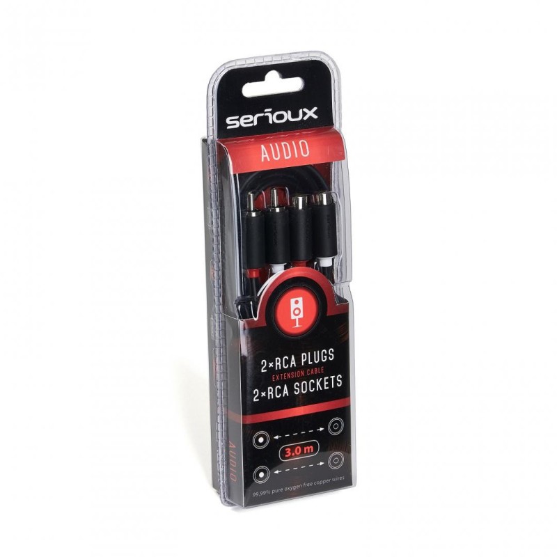 Cablu audio serioux 2 porturi rca tata - 2 porturi rca mama conductori 99.99% cupru