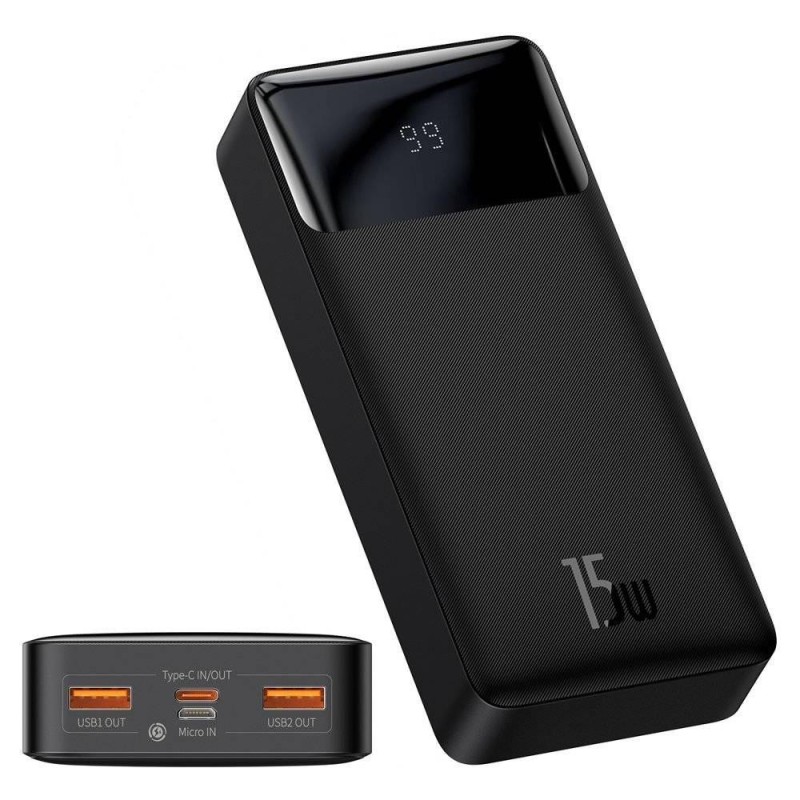 Power bank baseus bipow digital display 20000mah pd 15w 2 x usb 1 x usb