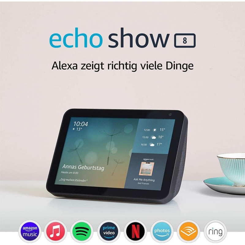 Boxa inteligenta amazon echo show 8 (1nd gen) 8 touch screen camera 13 mp wi-fi