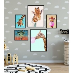 Set 5 tablouri decorative zebra fun 
material : rama din plastic grosime 2 cm tablou