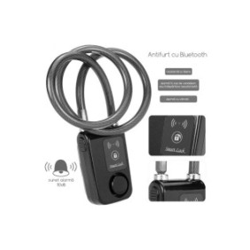 Antifurt smart bluetooth bl-01 dimensiune 92x55x34cm cablu diametru 10mm lungime cablu 1200mm alarma 110db baterii