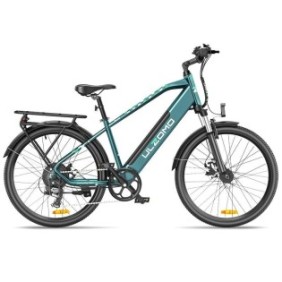 Bicicleta electrica ulzomo metro 26 e-bike 250w 36v 17ah autonomie 100km viteza maxima 25km/h green