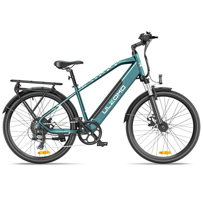 Bicicleta electrica ulzomo metro 26 e-bike 250w 36v 17ah autonomie 100km viteza maxima 25km/h green