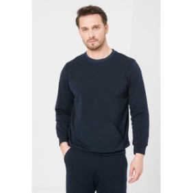 Bluza coton casual barbati navy-l