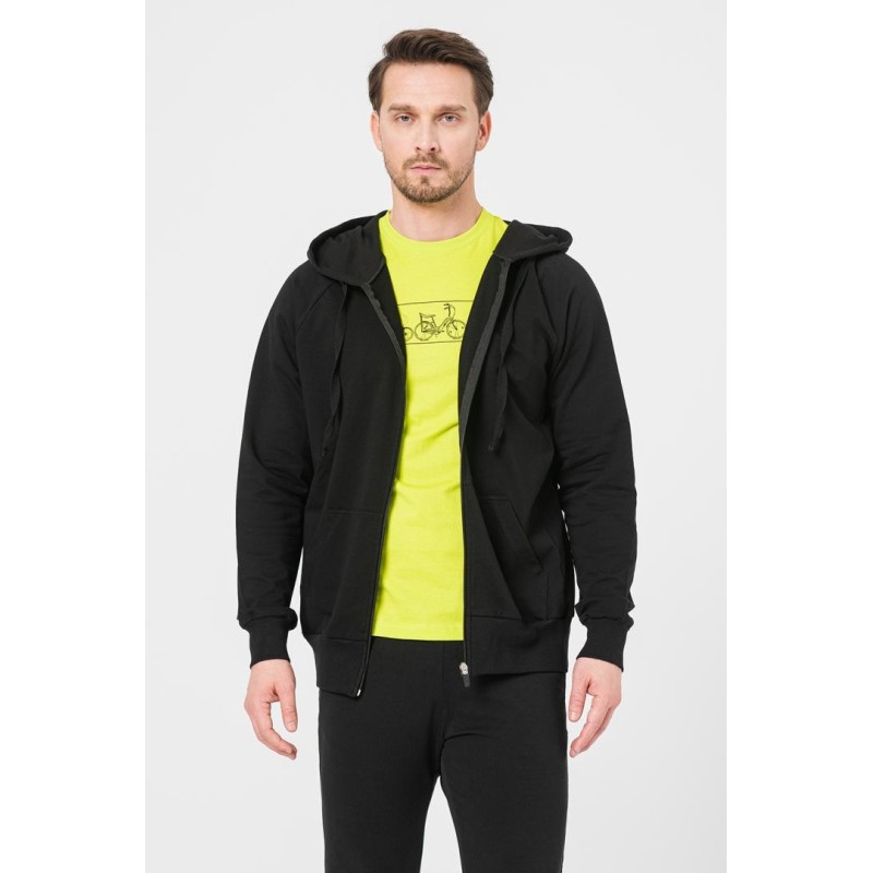 Hanorac coton casual barbati black-xl