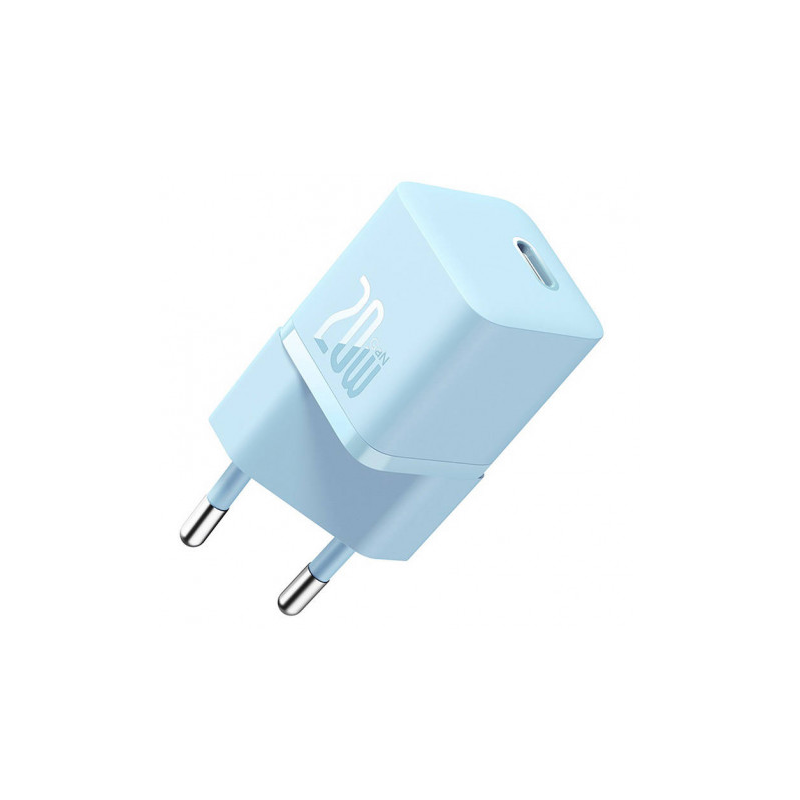 Incarcator retea baseus mini gan5 fast charger 20w 1 x usb type-c 5v/3a albastru