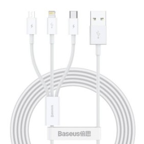 Cablu alimentare si date baseus superior series pt. smartphone usb la micro-usb + lightning iphone