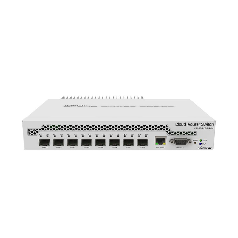 Mikrotik ethernet sw 8p sfp+ crs309-1g-8s+in procesor: 98dx8208 dual core 800 mhz dimensiuni:  141 x