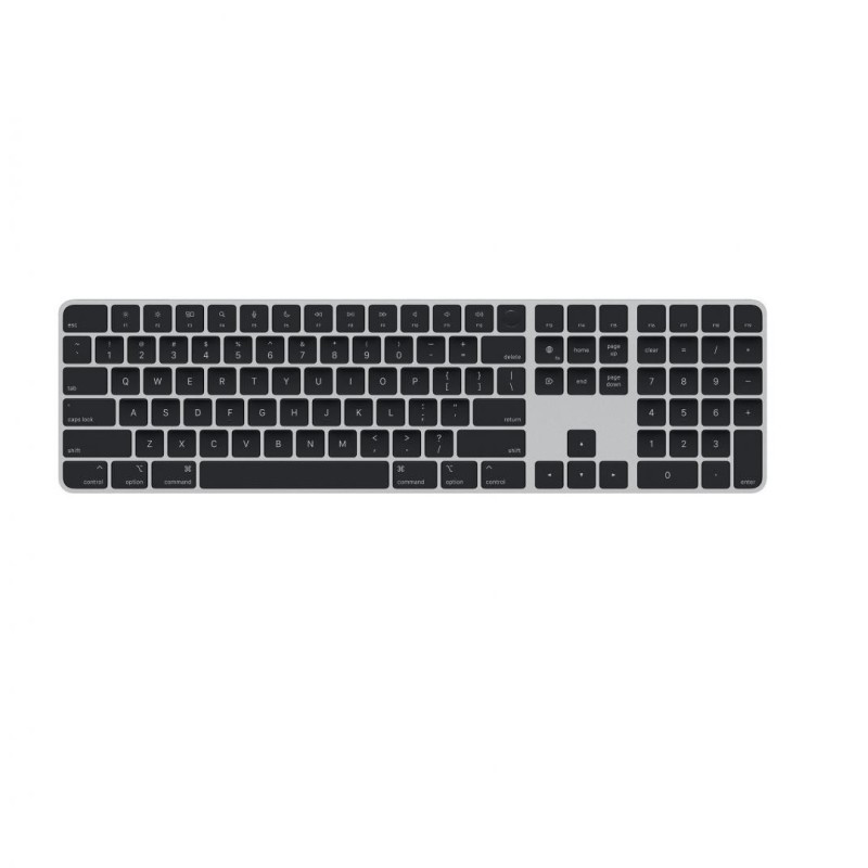 Apple magic keyboard w touch id and numeric keypad - silver with black keys -
