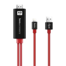 Hoco ua4 / adaptor video 2in1 lightning to hdmi si usb to hdmi silicon 2m