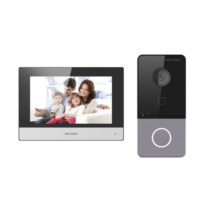 Kit videointercom ip hikvision ds-kis603-p(c) flash 32 mbmemorie ram 256mbindoor station: supports live view of