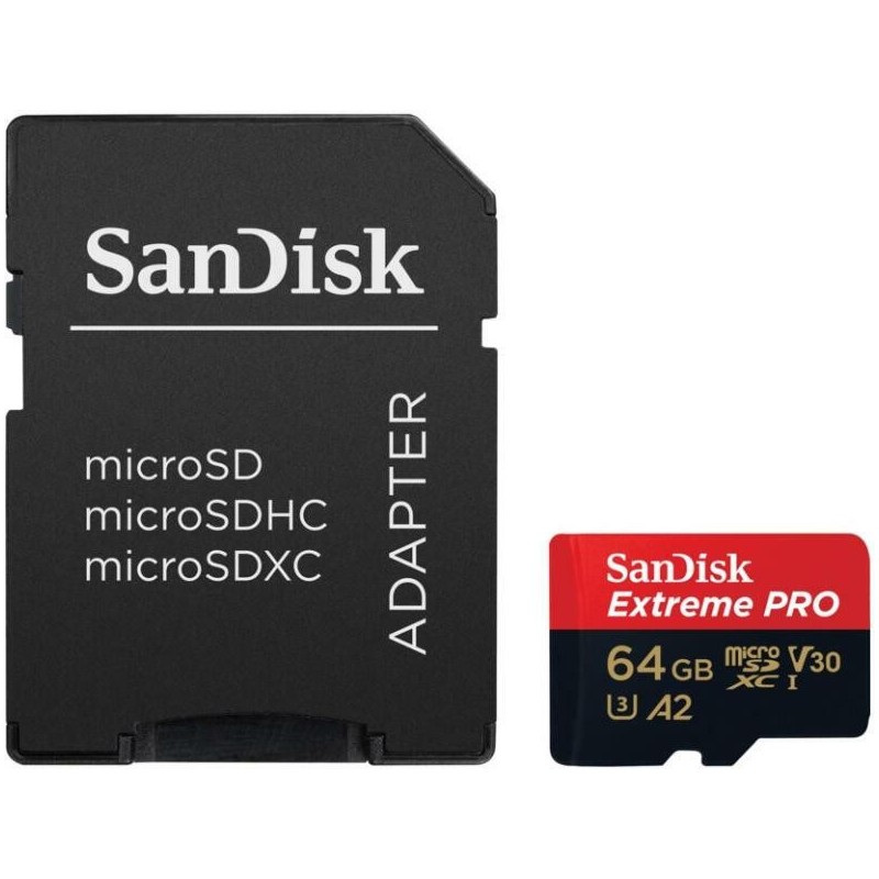 Micro secure digital card sandisk extreme plus 64gb clasa 10 r/w speed: up to 100mb/s/