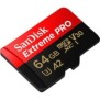 Micro secure digital card sandisk extreme plus 64gb clasa 10 r/w speed: up to 100mb/s/