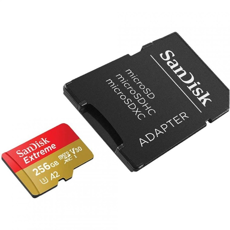 Micro secure digital card sandisk extreme plus 256gb clasa 10 r/w speed: up to 100mb/s/