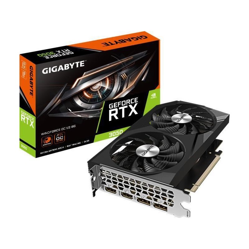 Placa video gigabyte geforce rtx 3050 windforce oc 8g v2 gddr6 128 bit pcie 4.0