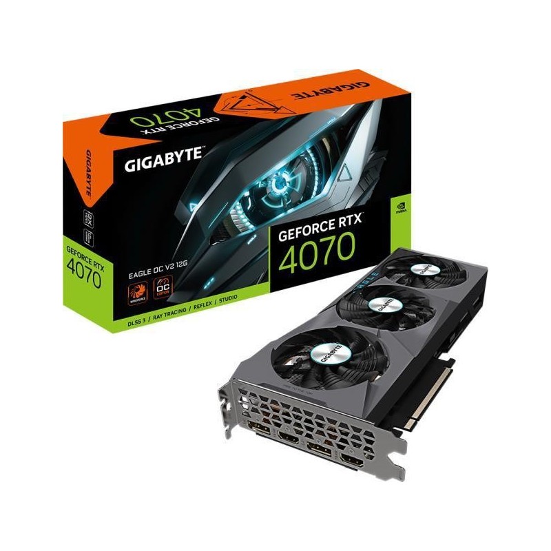 Placa video gigabyte geforce rtx 4070 eagle oc v2 12gb gddr6x 192 bit pcie 4.0