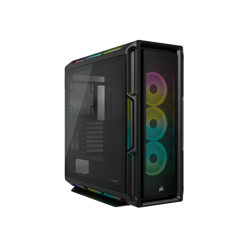 Carcasa corsair icue 5000t rgb tempered glass mid-tower atx expansion slots 7 vertical + 2
