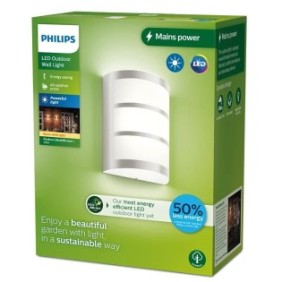 Aplica led pentru exterior philips python 3.8w 800 lm lumina calda (2700k) ip44 215x171x84mm inox