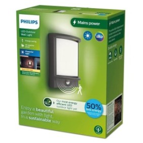 Aplica led pentru exterior cu senzor de miscare philips samondra 3.8w 800 lm lumina calda