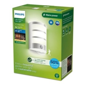 Aplica led pentru exterior cu senzor de miscare philips python 3.8w 800 lm lumina calda