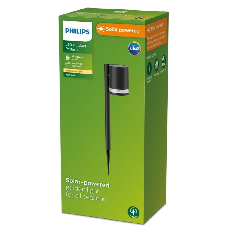 Lampa led solara pentru exterior cu spike philips fyce 1.5w 3.3v 200 lm lumina calda