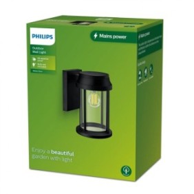 Aplica pentru exterior philips bellini 1xe27 max 25w ip44 260x210x160mm negru