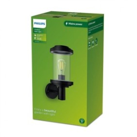 Aplica pentru exterior philips listra up 1xe27 max 25w ip44 410x180x230mm negru