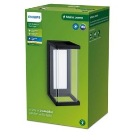 Aplica led pentru exterior philips ulyzo 12w 1500 lm lumina calda (2700k) ip44 290x130x153mm negru