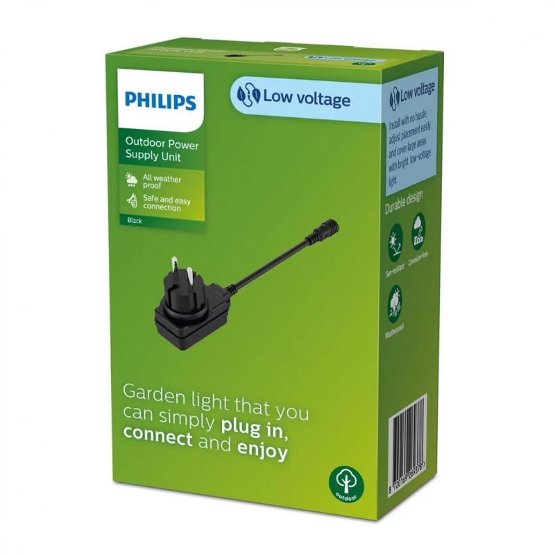 Alimentator pentru exterior philips garden link max 12w ip44 70x50x240mm negru