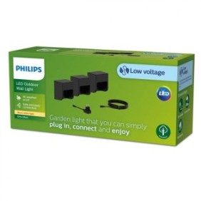 Kit 3 lampi led pentru exterior philips grits gardenlink 3x1.5w 3x180 lm lumina calda (2700k)