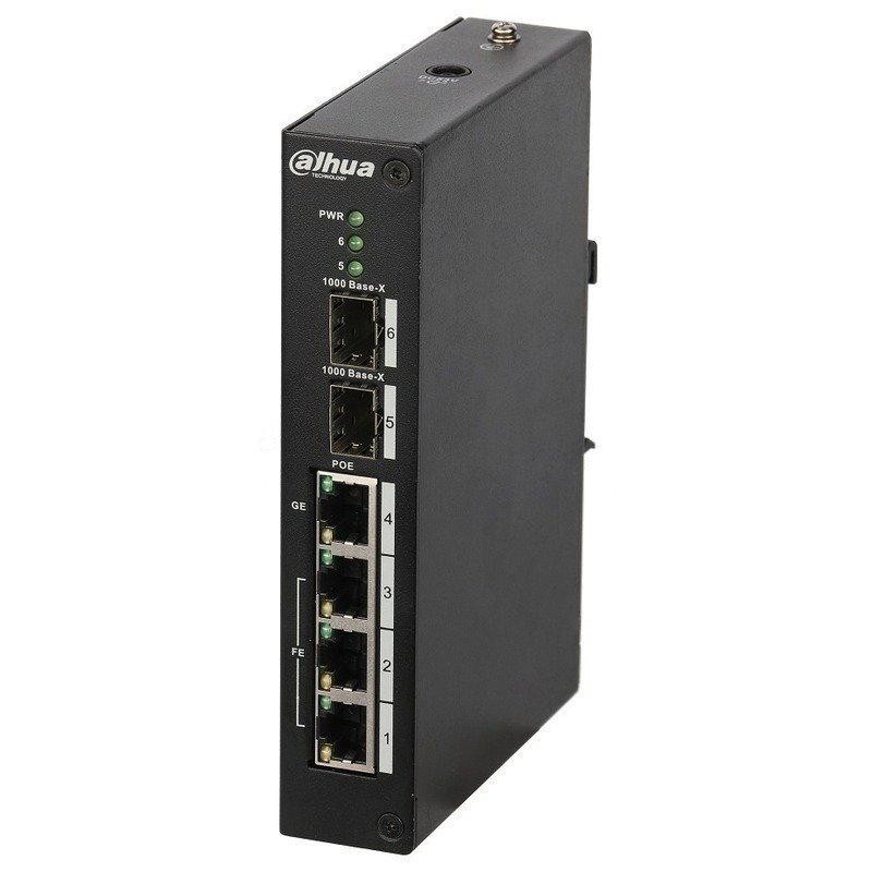 Switch poe dahua pfs3206-4p-96 3 x10/100m base-t (poe+/poe) 1 x10/100/1000m base-t(hi-poe/poe+/poe)2 x1000m base-t ieee 802.3af/