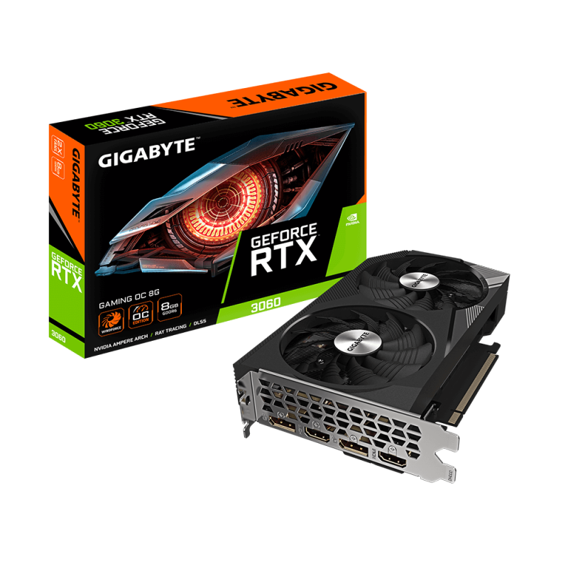 Placa video gigabyte geforce rtx™ 3060 gaming oc 8g (rev. 2.0) gddr6 128 bit pci-e