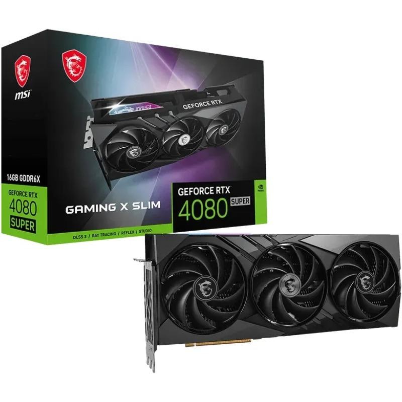 Placa video msi geforce rtx 4080 super 16gb gaming x slim gddr6x 256 bit pcie