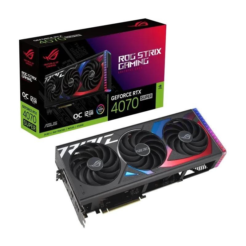 Placa video asus rog strix geforce rtx™ 4070 super 12gb gddr6x oc edition 192 bit