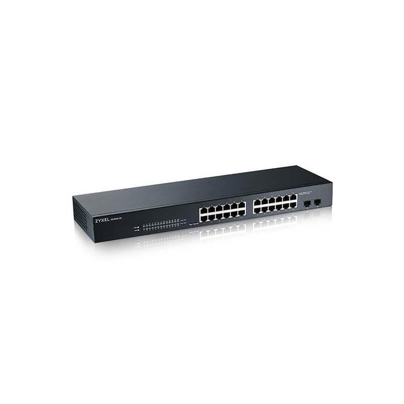 Switch zyxel gs1900-24ep-eu0101f 24 porturi black zyxel gs1900-24 24-port gbe l2 12 port poe smart