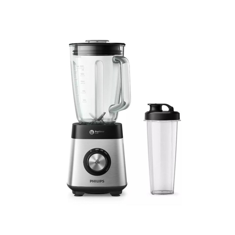 Blender philips core hr357390 2l 1000w argintiu-negru