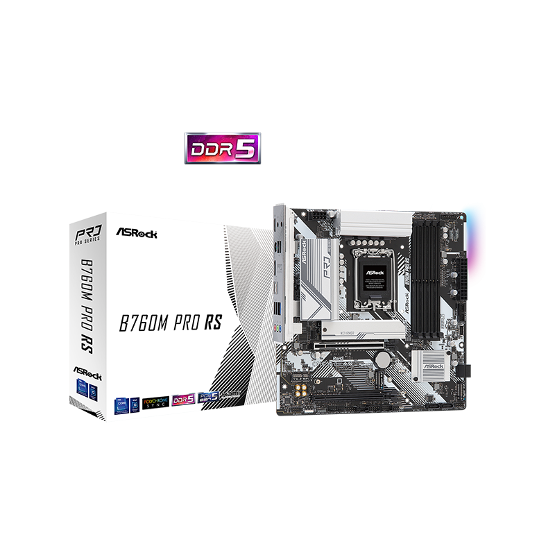 Placa de baza asrock b760m pro rs lga1700 4xddr5 1x pcie 5.0 x16 1x pcie