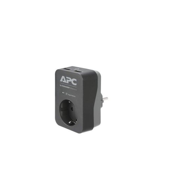 Apc essential surgearrest 1 outlet 2 usb ports black 230v germany