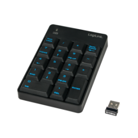 Tastatura numerica logilink wireless 2.4ghz 18 taste negru