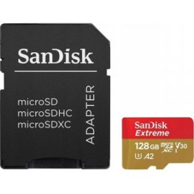 Micro secure digital card sandisk extreme 128gb clasa 10 r/w speed: up to 100mb/s/ 90mb/s