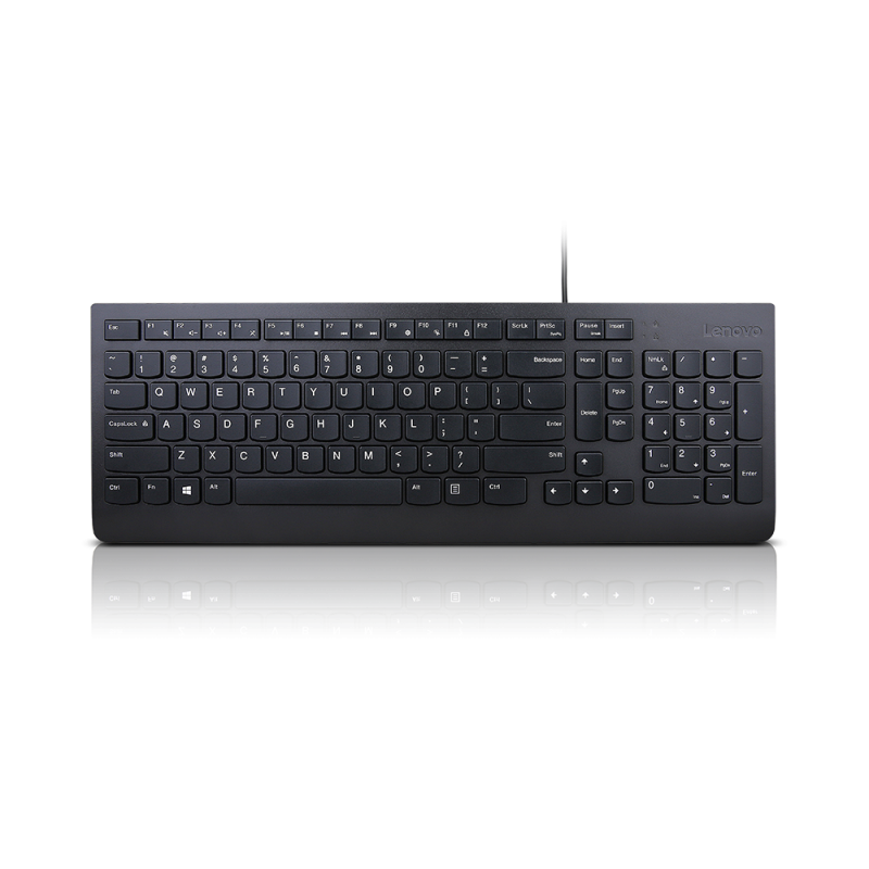 Lenovo essential wired keyboard (black) - us english 103p